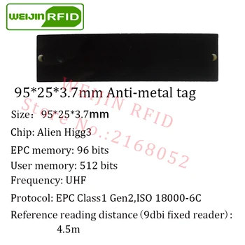 UHF RFID metal tag 915mhz 868mhz Alien H3 EPC ISO18000 6c 100pcs 95*25*3.7mm long range PCB passive RFID tags