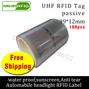 UHF RFID žymę lipdukas automobilio žibintų EPC Gen2 6C 915m 868m 860-960M 100vnt nemokamas pristatymas anti-ašara adhensive pasyvus RFID etikečių