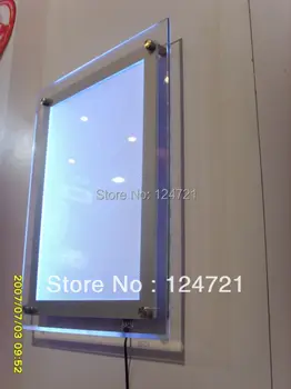 Ultra-plonas kristalų led lightboxes prekės vitrina,led šviesos reklamos rodymo