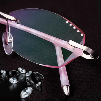 Ultralight apipjaustymas akinius taškus akiniai moterų baigė objektyvas, turintis titano diamond gradientas banga YJ15