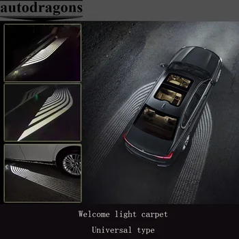 Universalus 2*Automobilių sveiki atvykę šviesos kilimą b-mw 7 serijos LED auto underbody atmsphere šviesos Angelas Sparnų Projekcija lempos atgal į viršų