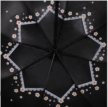 UPF>50+ Lenktas moterų skėčiai,8 šonkauliai,tris kartus, juoda danga skėčiai nuo saulės,vėjo,sienų jungiamąją,l krepšys, skėtis,UV apsauga