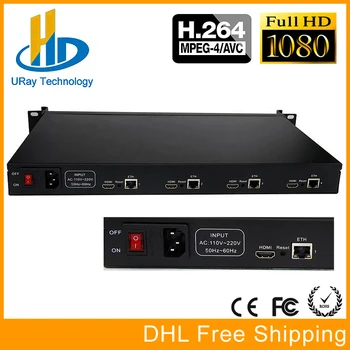 URay 4 Kanalų HD 1080P Vaizdo Kodavimo Tinklo Transliacijos Encoder HDMI RJ45 Ethernet Encoder Siųstuvas Su RTSP RTMP UDP