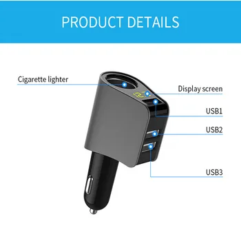 USB Automobilinis Įkroviklis Pratęstas Cigarečių Degiklio Maitinimo Jungtis LED Toyota corolla rav4 