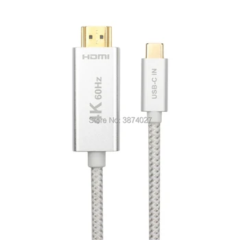 USB-C Metaliniu korpusu Naujas Pintas Paramos 4K 60Hz 1M 2M 3M USB 3.1 C Tipas-c male HDMI male HD adapterio Kabelį