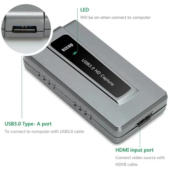 USB3.0 HDMI Žaidimas Užfiksuoti Kortelės HD1080P Užfiksuoti tiesioginės Vaizdo Transliacijos,Žaidimai Įrašyti Prietaiso PS4 Xbox 360 Vieną hdmi su usb3.0 kortelės