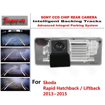 Už Skoda Rapid Sedanas Liftback 2013~CCD Automobilių Atsarginės automobilių Stovėjimo aikštelė Kamera Protingas Dainos Dinaminis Orientavimo Galinio vaizdo Kamera