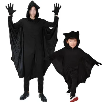 Vaikai Ir Suaugusieji Šikšnosparnių Vampyrų Kostiumų Šeimos Mėgėjams Cosplay Kostiumai Helovinas Maskuotis Šalis Suknelė Apdailos Naujųjų Metų