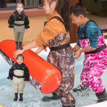 Vaikų Lopšelio Reguliuojamas Waterplay Pelkių, Gumos Vandeniui anti - Slip Batų, Žvejybos Vata Kelnės