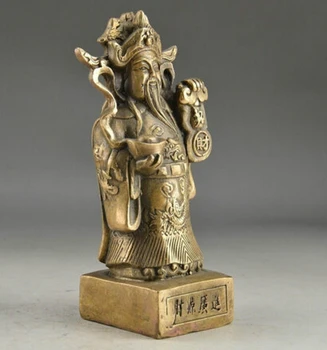 Vario, Žalvario, KINIJOS amatų Azijos Išskirtinį Kinijos Derliaus rankų darbas Dievo Turtų Laimingas Statula
