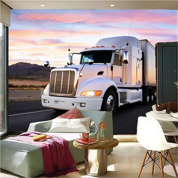 Vartotojo 3D freskomis,balta didelis sunkvežimis spalvingas dangus , gyvenamasis kambarys sofos, TV miegamojo sienos fone sienos popieriaus