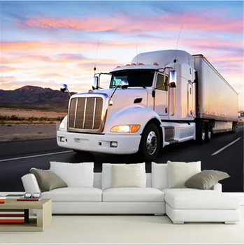 Vartotojo 3D freskomis,balta didelis sunkvežimis spalvingas dangus , gyvenamasis kambarys sofos, TV miegamojo sienos fone sienos popieriaus