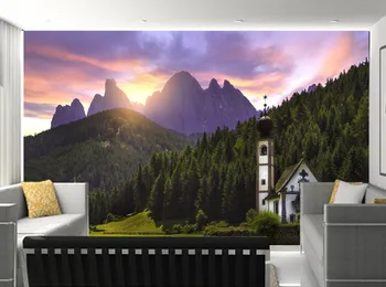 Vartotojo 3D freskomis,Italija Kalnas, Šventyklos, Miškai, Gamta tapetai papel de parede,gyvenamasis kambarys su sofa-lova, TV wall miegamojo sienos popieriaus