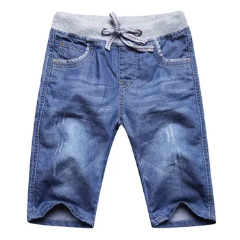Vasaros berniukų džinsai denim šortai 50% ilgio minkštas berniukams, džinsai vaikams kelio ilgis elastinga juosmens berniukas, džinsai, šortai DQ333