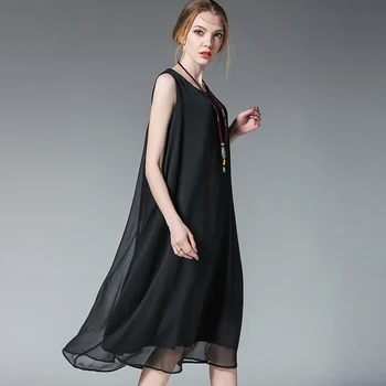 Vasaros naują produktą, plius dydis moterų prarasti Šifono suknelės dydžio ponios 