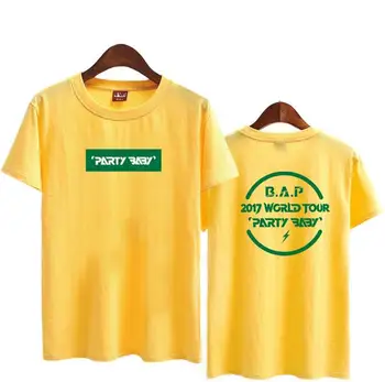 Vasaros stiliaus naujas atvykimo bap b.a.p koncertų šalies kūdikių spausdinimas o kaklo trumpomis rankovėmis t-shirt kpop marškinėliai tee viršų