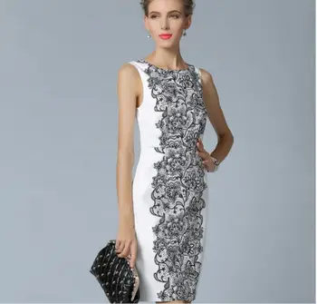Vasaros Suknelė Moterims, O-Kaklo Balta Plius Dydis suknelė Office Lady Mini Šalies Slim Nešioti Madingų Aukštos Kokybės Drabužių Nemokamas Pristatymas