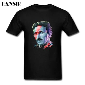 Vasaros trumpomis Rankovėmis Crewneck Medvilnės Mokslininkas Nikola Tesla Vyrai Žmogaus T-shirt Plius Dydis Komandos Marškinėliai
