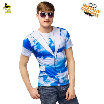 Vasarą Vyrai Shipmate 3D T-shirt Spausdinimas Trumpas Rankovės Atsitiktinis Marškinėliai Dangaus Spalvos marškinėliai