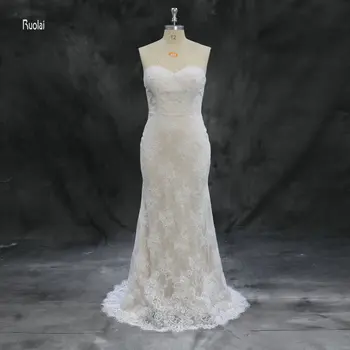 Vestido de noivas Vestuvių Suknelė iki 2018 m. Nėrinių Nuotakos Suknelė Elegantiškas Vestuvių Suknelė Su Nuimamu gaubtu ir Traukinio Nuotakos Suknelė
