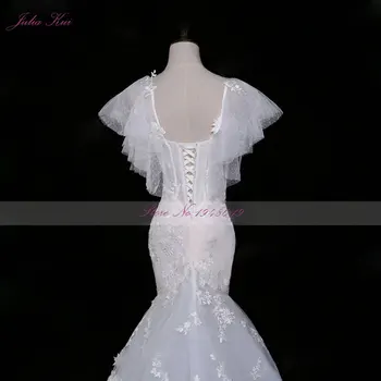 Vestidos De Noiva 2018 Siuvinėjimo nėrinių undinė Vestuvių Suknelė nuotakos suknelė Unikali Nėrinių Derliaus plius dydis vestuvių Klientas