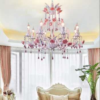 Vestuvių apšvietimo gėlių kristalų lempos, šviestuvai apšvietimas, modernios led šviestuvai kambarį lempos viešbučio fojė cyrstal liustra