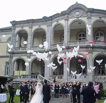 Vestuvių Baltas Balandis, Helio Balionai Krikštynos Šalies Laidojimo Atminimo Ceremoniją Gimtadienio Renginio įėjimo Dekoro Biologiškai