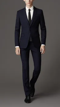 Vestuvių kostiumai tamsiai mėlyna 2017 užsakymą pagaminti kostiumą verslo mens smokingas, skirtą iki 2017 m. vasaros suknelė slim fit jaunikis dėvėti