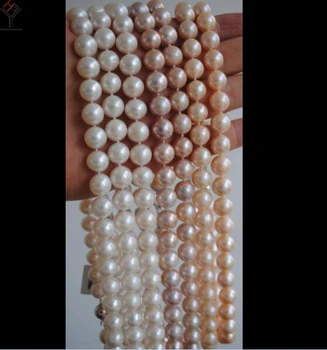 Vestuvių Moterų Papuošalai Karoliai 10-11mm Pearl Choker baltos, rausvos, Violetinės Perlamutro Natūralių Gėlavandenių Perlų