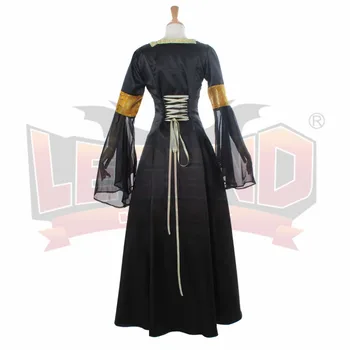 Viduramžių Viktorijos Šifono Gotikos Suknelė Nėriniai-up Trimitas Rankovėmis Cosplay Maxi Suknelės Vienos Vienetų Užsakymą