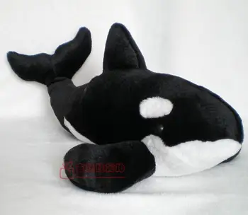 Vidutinės naujos modeliavimo juoda žudikas banginių pliušinis žaislas dovana, apie 60cm