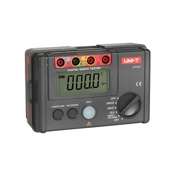 VIENETO UT521 LCD Skaitmeninis Žemę, Žemę Atsparumas Įtampos Matuoklis Testeris 0-200V 0-2000 ohm