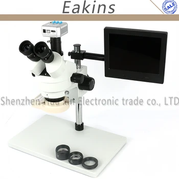 Vienu metu-židinio 7-45X Trinokulinis Stereo Mikroskopas Set+0.5/2X Tikslas Objektyvas+16MP HDMI/USB 1080P vaizdo Kamera+56 LED Šviesos+8' LCD Ekranas