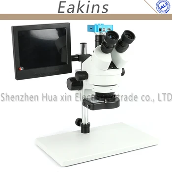 Vienu metu Židinio 7X-45X Nuolat Zoom Trinokulinis Stereo Mikroskopas+16MP HDMI USB Skaitmeninis Pramonės Kamera +8