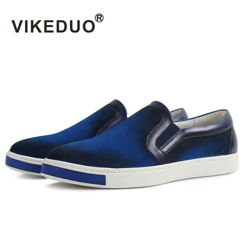Vikeduo 2018 hot Handmade vintage Designer Leisure Fashion Luxury brand male shoe Genuine Leather Mens Skateboard Causal Shoes