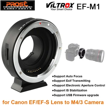 Viltrox EF-M1 Exif Automatinis Židinio Objektyvo Adapteris Canon EOS EF, EF-S Objektyvas su M4/3 Fotoaparatas GH5GK GH85GK GF7GK GX7 E-M5 II E-M10 III