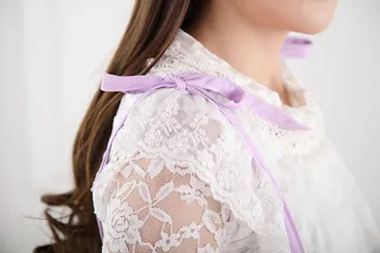 Violetinė kiaulpienių spausdinti petnešos, megztinis, sijonas ponia lolita princess plisuotos nėrinių svajinga sielovados stiliaus moterų mados sijonai