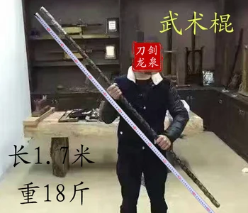 Viršuje didelis anglies plieno, aukso cudgel lazdele sukimo Wushu lazdele sunkiųjų geležies stick šaltas ginklas ne pagaląsti rankdarbių padaryta Longquan