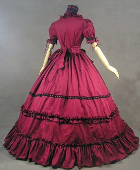 Viršų Pardavimo Šalis Renesanso Viktorijos Suknelė Raudona Gotikos Steampunk Suknelė
