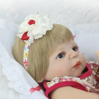 Viso Kūno Silikono Reborn Baby Doll Žaislas 55cm Baby-Reborn Kūdikių Lėlės Žaisti Namas Gyvas Vaikas, Gimtadienio dovana, Kalėdų Dovana
