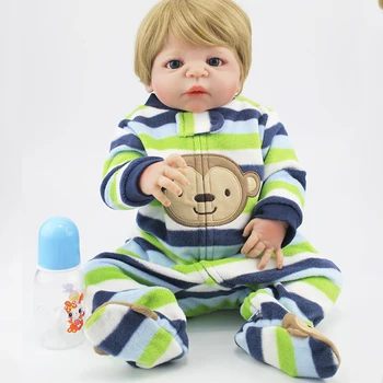 Visą Silikono Reborn Baby Lėlės Animacinių filmų Modelis Žaislai Vaikams Miegoti Kartu Realistiškas Unisex Lėlės 55cm Mados Gyvas Lėles