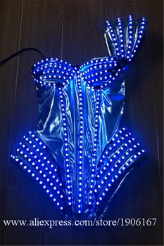 Visą Spalvų Led Mirksi Šviesos lemputės Sexy Lady DS Suknelė, Kostiumas Kostiumas Šokių Drabužiai Moterims, LED Drabužių Nemokamas Pristatymas