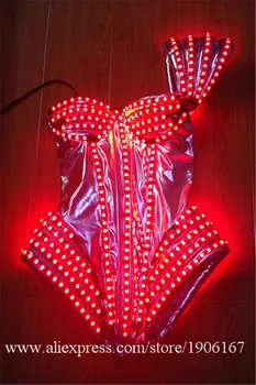 Visą Spalvų Led Mirksi Šviesos lemputės Sexy Lady DS Suknelė, Kostiumas Kostiumas Šokių Drabužiai Moterims, LED Drabužių Nemokamas Pristatymas