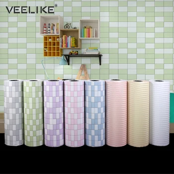 Vonios kambario sienų lipdukai PVC Mozaikos Tapetai, Virtuvė Vandeniui Plytelių Lipdukų Plastiko Lipni Vinilo Sienos Dokumentų Namų Dekoro