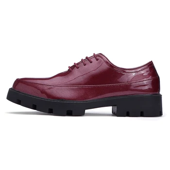 Vyrai dizaineris batai blizgus naujas italų oficialų pažymėjo tne lakinės odos suknelė saugos foowear vyrų platforma oksfordo bateliai vyrams