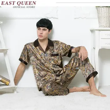 Vyrai pižama vilkite nuosėdos 2016 nauja siunta mens seksualus sleepwear šilko seksualus vyras pižama vyras šilko pižama kostiumas AA1293