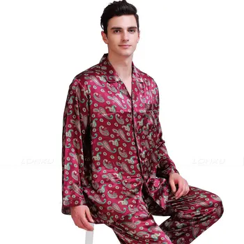 Vyrai Šilko Satino Pižama Nustatyti Pajama Pižamos PJS Sleepwear Nustatyti Loungewear S,M,L,XL,XXL,3XL,4XL