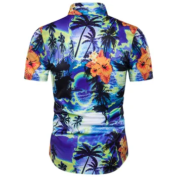 Vyrų Atsitiktiniai trumpomis Rankovėmis marškinėliai Naujas 2018 m. vasaros mados prekės ženklo 3D kraštovaizdžio spausdinimo Tinka Paplūdimys marškinėliai suknelė vyrų, ES ir JAV dydžio Viršūnės