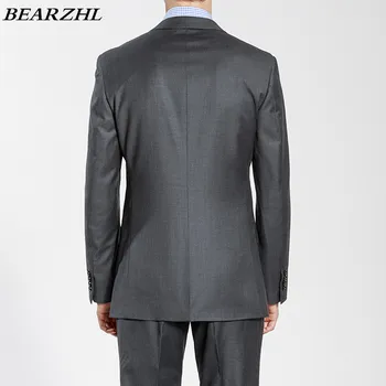 Vyrų kostiumai, medžio anglies pilkos spalvos pagal užsakymą pagaminti kostiumai jaunikis smokingas klasikinis aukštos kokybės dviejų dalių kostiumas 2017