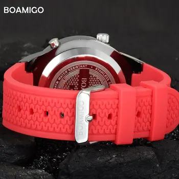 Vyrų Sporto Laikrodžiai BOAMIGO Prekės Laikrodžiai Vyrams, Skaitmeniniai LED Laikrodžiai Gumos Kvarcinis Laikrodis 30M atsparus Vandeniui Laikrodžiai Reloj Hombre
